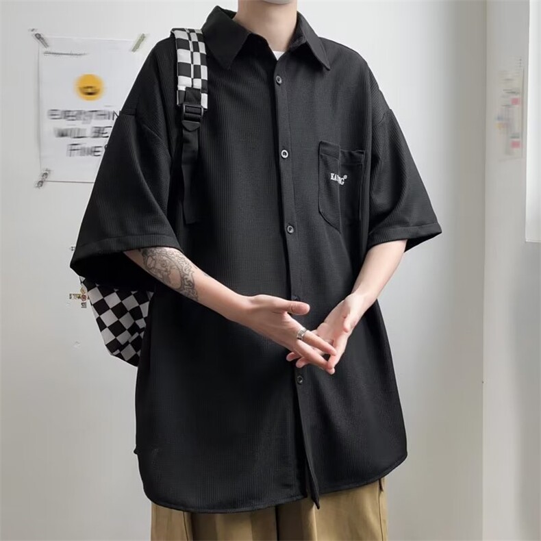 纯色日系百搭衬衫新款标准潮流原宿ins青春流行310B-12230-P30,男装衬衫,星座310B-1