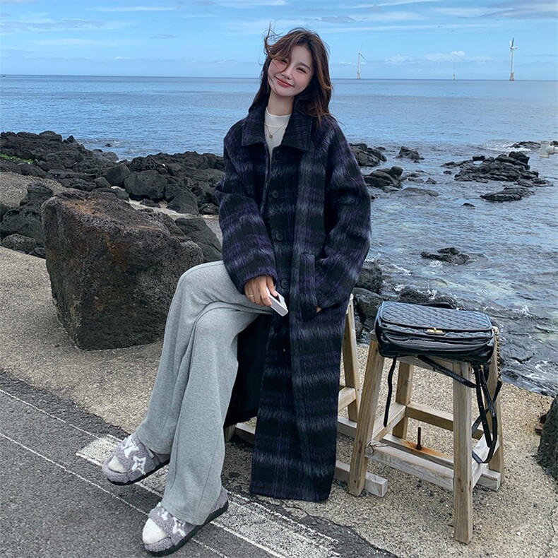 2025冬季新款呢料夹棉长款外套2C053/款号775/P195/K298,女装毛呢外套,2C053
