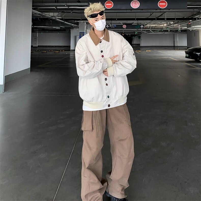 工装夹克外套高级感春秋2024新款宽松百搭休闲上衣潮,男装夹克,星座716-4