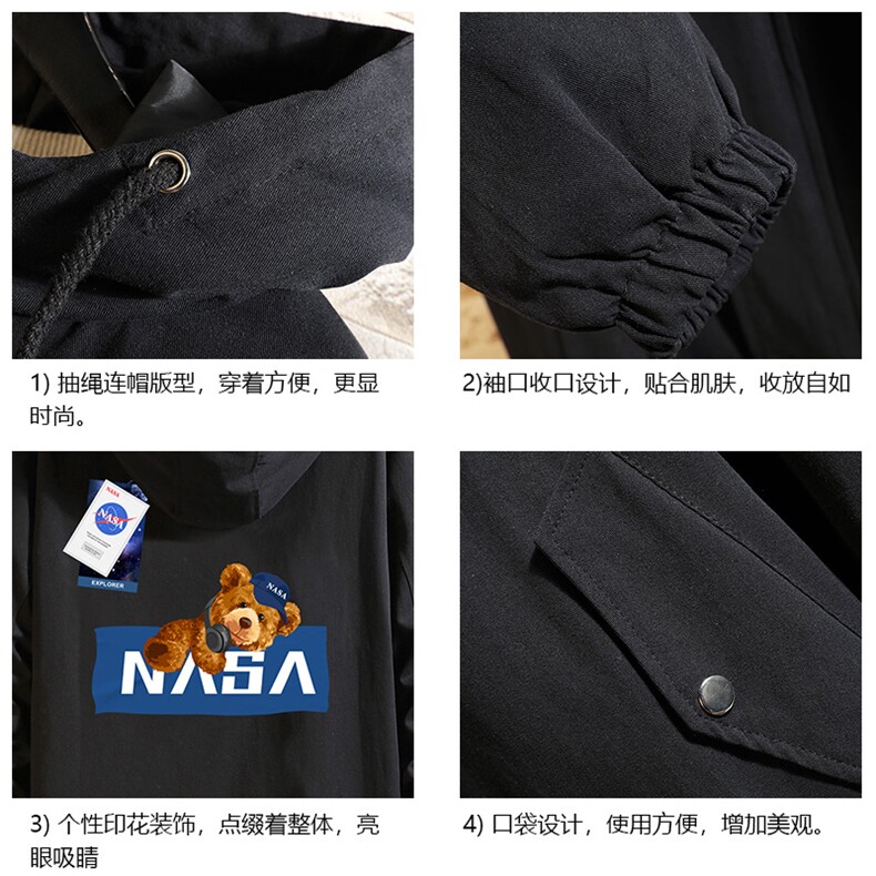 JK41247-P85纯棉连帽夹克男士大码工装夹克男NASA砖墙,男装夹克,电商A040A