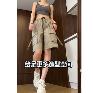 夏季工装抽绳短裤男设计宽松休闲潮流百搭短裤DK3100 P-25图片