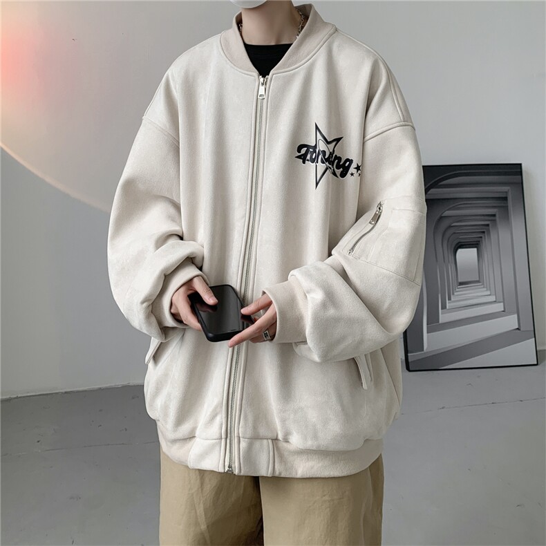 23秋款美式复古麂皮绒飞行棒球服男女夹克外套JF251-P80控108,男装夹克,电商B370