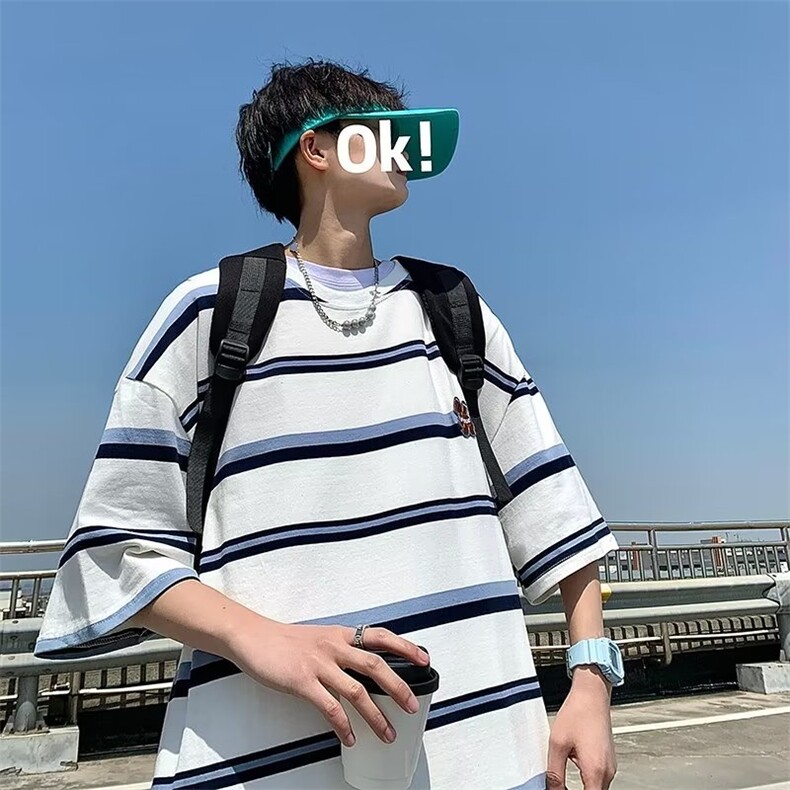 五分袖T恤城市风貌潮流男圆领潮牌水洗夏季ins标准体恤ST070-P26,男装T恤,星座412-2