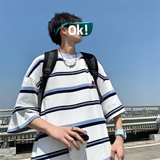 五分袖T恤城市风貌潮流男圆领潮牌水洗夏季ins标准体恤ST070-P26，男装T恤，星座412-2