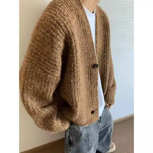 日系复古开衫毛衣男秋冬款新中式道袍针织衫冬季高级感慵懒风外套图片