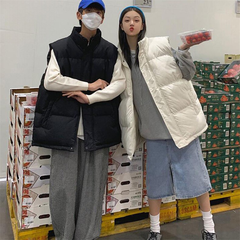 现货5W件冬季三防硬挺boxy短款立领棉衣马夹外套加厚马甲保暖棉服图片