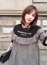 夏季新款黑格子连衣裙，女装连衣裙，恋钱