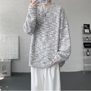 WY10156-特批40控78新款圆领简约套头宽松大码卫衣糯米衣服男