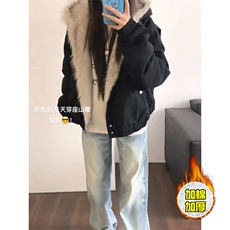 现货高品质美式高街冬季重磅硬挺短款座山雕毛领棉衣男女加厚外套，男装棉衣，电商A486