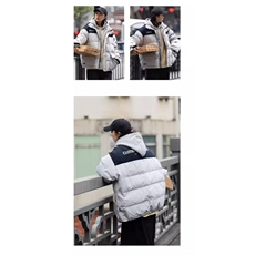 日系男女撞色拼接棉服秋冬季潮牌美式高街宽松加厚棉衣外套原宿，男装棉衣，星座506A
