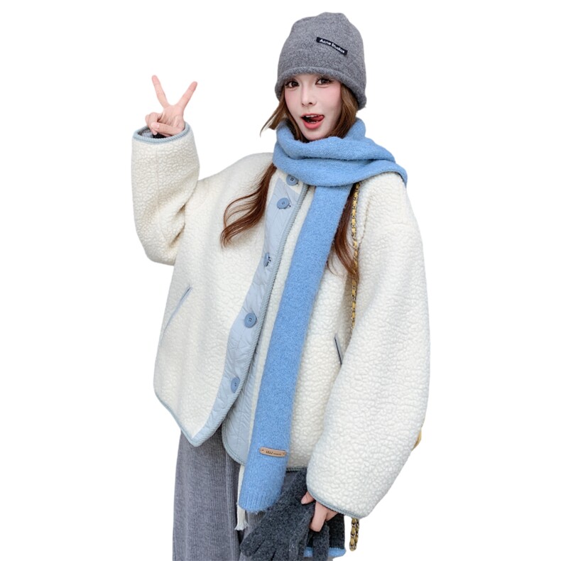 新款双面穿皮毛一体外套2D035-25106P185K278,女装短外套,2D035