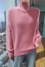 秋冬季新款舒适时尚百搭半高领貂绒衫，女装针织衫/毛衣，冬贝尔貂绒