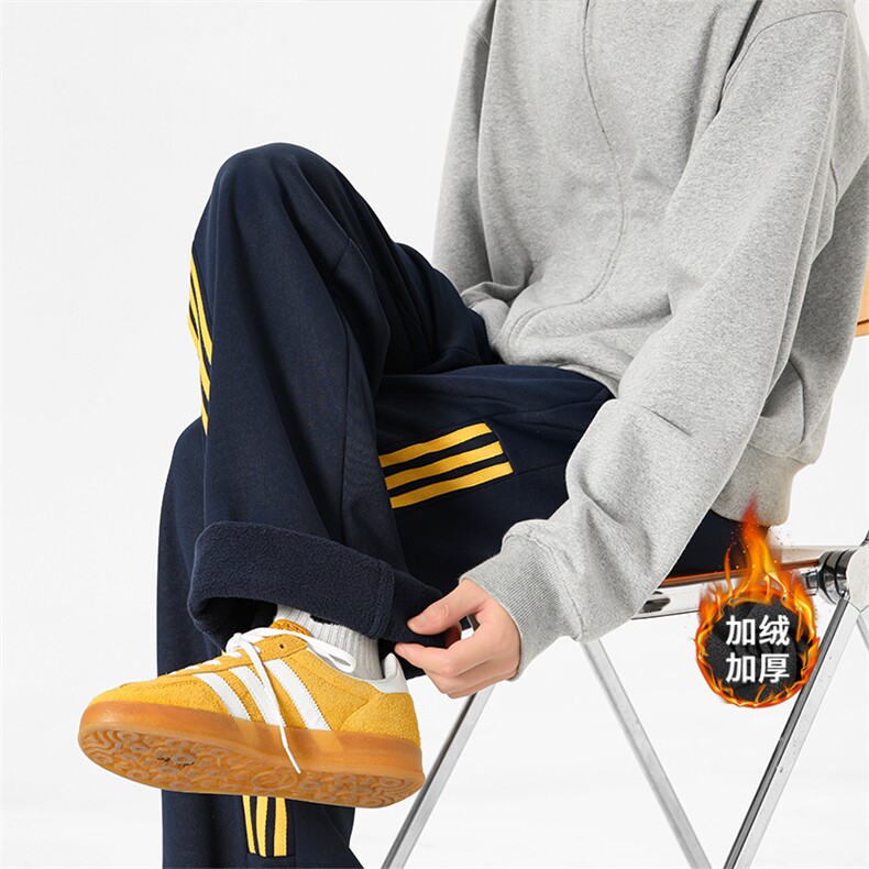 秋冬条纹织带卫裤XZ806-常规CK03057-p35加绒CK03057加绒-P45,男装休闲裤,四季星座806