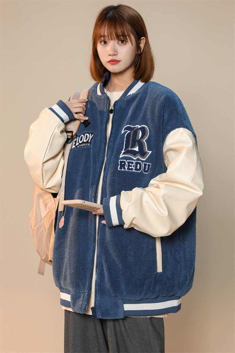 冬季潮羊羔绒棉服中性风加绒宽松棉衣外套男女8890-P115控价138,男装棉衣,电商A441-1