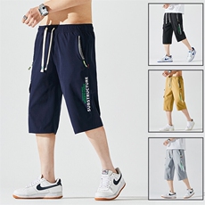 2025夏季新款男士七分裤时尚休闲马裤潮流男裤子KZ1077-P28，男装休闲裤，星座217-4