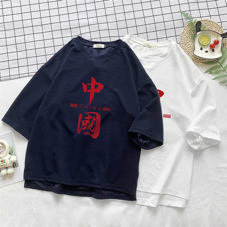 Q11198-P30春夏季七分袖t恤男大码五分袖男短袖中袖小清新,男装T恤,电商A040