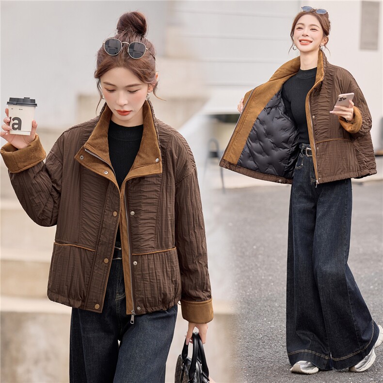 韩版轻薄保暖白鸭绒羽绒服2025冬季新款休闲宽松防寒羽绒外套上衣图片