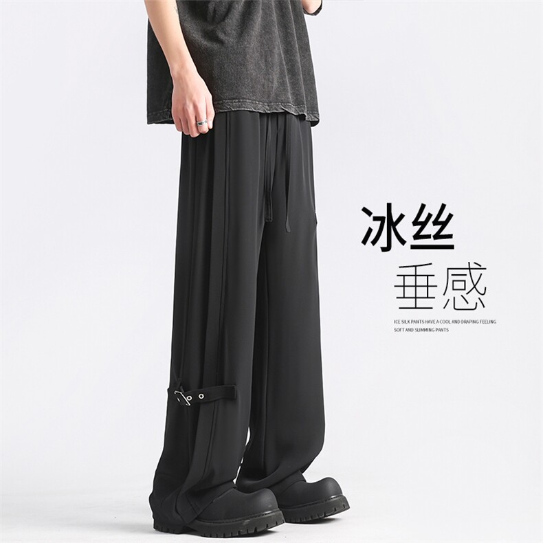 X5461-TP35 控价58 新品夏季男冰丝休闲裤透气垂感免烫清爽长裤图片