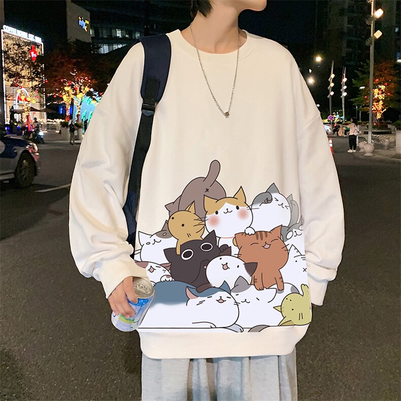 S6162-P28加绒款-P33秋季圆领卫衣男大码韩版宽松长袖外套,男装卫衣,电商A040