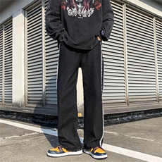设计感小众炸街美式vibe风裤子高街潮牌拉链毛边牛仔裤男，男装牛仔裤，星座410-6（原星座1304-1）