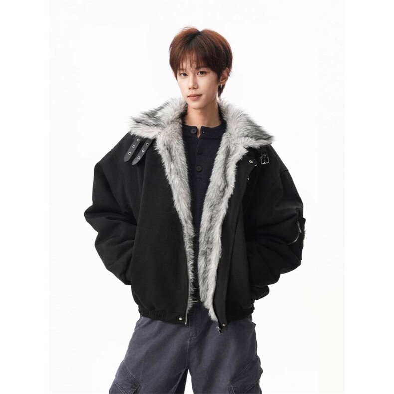 加绒加厚冬款棉服男保暖棉袄潮十字架座山雕棉服外套MY12 P115图片