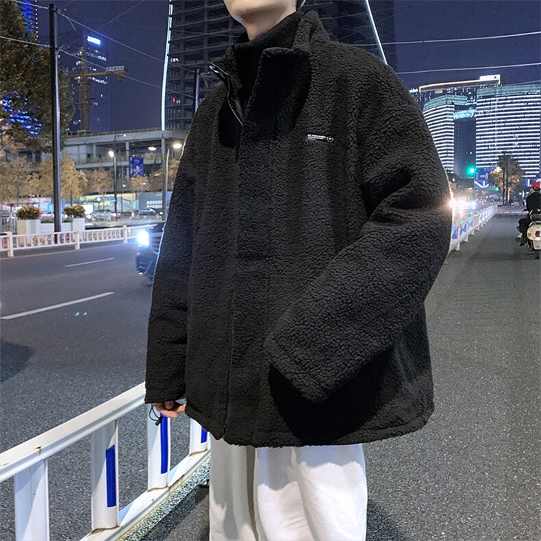 2021新款加厚双面穿羊羔绒港风ins宽松加厚衣夹克潮W2256-P82,男装夹克,星座512-4