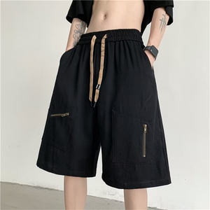 工装短裤男韩版潮流个性拉链口袋2024夏季新款ins五分裤D2211-P38图片