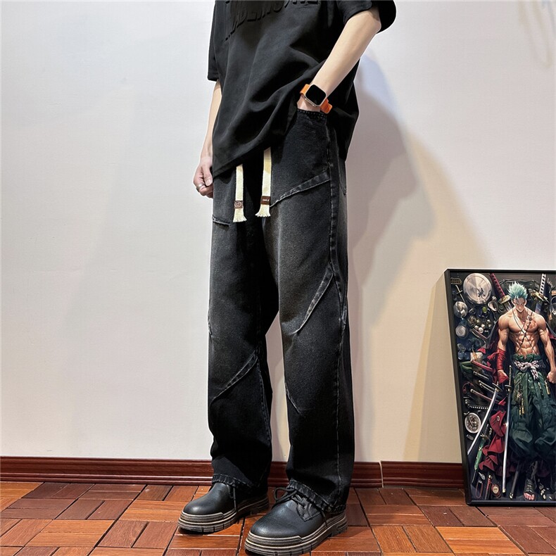 k1077-p55-控78现货宽松拉链cleanfit牛仔裤马丁靴黑暗,男装牛仔裤,星座116