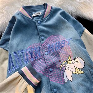 潮流夹克潮男春季刺绣爱心撞色棒球服外套夹克W102P55,男装夹克,星座1116-2