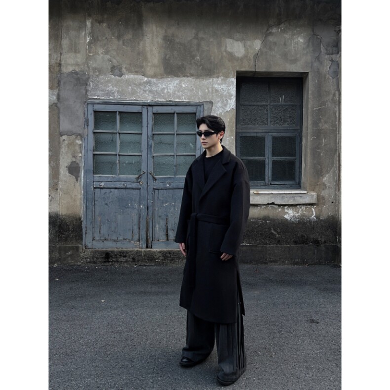 【现货】超长款秋冬韩版毛呢大衣宽松高级感潮流外套DY0015P138，男装毛呢大衣，星座1004（原星座815-3）