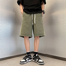 直播品质港风薄款男士五分简单时尚潮流运动牛仔短裤XD22905-P40，男装牛仔裤，电商A042