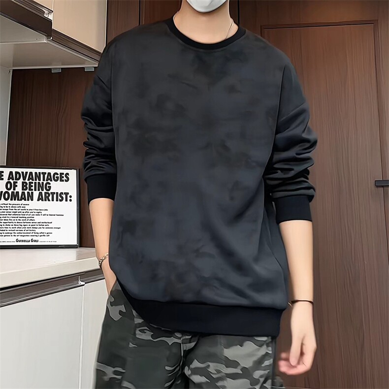 S5012/P35春装新款个性套头扎染卫衣男潮流宽松百搭长袖T恤外套,男装T恤,电商A141
