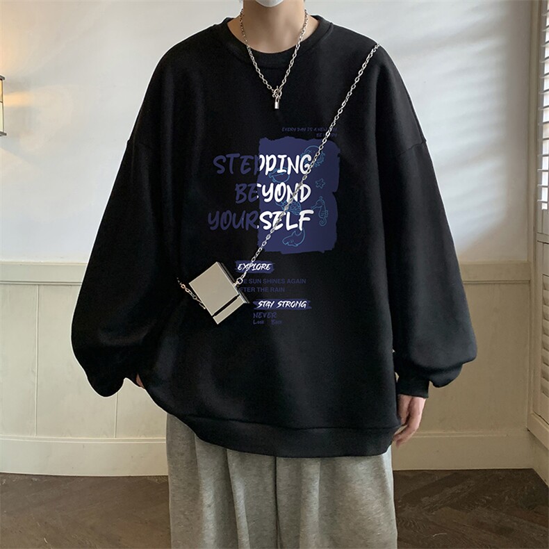 春季圆领卫衣男大码韩版宽松长袖外套S6345-P28,男装卫衣,电商A040