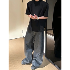 垫肩短袖T恤纯色纯棉t恤衫（现货支持二开T2430-特P23网图，男装T恤，星座1213