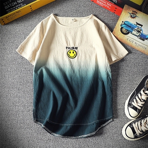 T22001-P40 渐变色亚短袖t恤男大码半袖上衣服图片