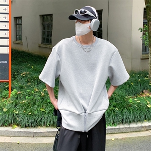特P45 无差价夏季新款潮流设计拉链短袖T恤-HT10187 港风图片
