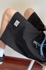 特批P24无差价夏季港风撞色拉链口袋冰丝轻薄大码四分裤男DK5886，男装休闲裤，电商A001