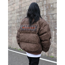1506/QM80300/P89复古美式街头嘻哈PU皮加厚棉服男女宽松棉衣上衣，男装棉衣，星座1506
