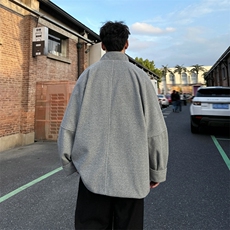 加棉加厚毛呢大衣短款风衣外套504-F23-P85控128(加棉P95控138)，男装毛呢大衣，星座504