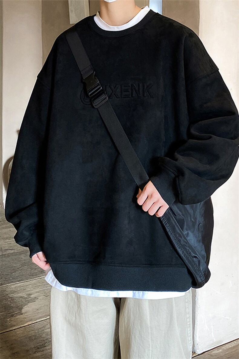 春季季麂皮绒卫衣百搭宽松潮流潮牌长袖上衣外套-JK23101-P45控69,男装卫衣,星座605(原A050)