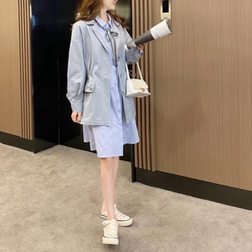 香丽迪抽绳收腰风衣女春夏新款糖果色小个子休闲外套中图片