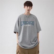 22年高品质港风纯短袖T恤珠地潮牌风美式街头风ZDY3401-P45，男装T恤，星座717