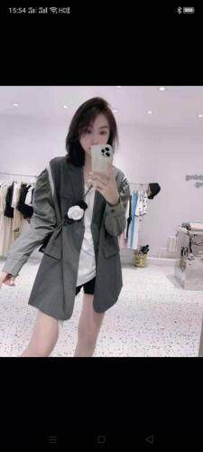 早秋款衬衣拼接西装，女装西装，DD+(4F)