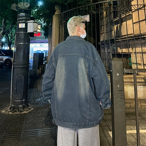 美式潮牌水洗简约牛仔外套潮流时尚设计感休闲夹克图片