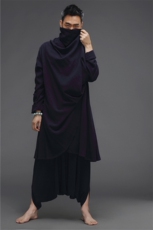 风棉麻打坐居士汉服宽松长款披风衣民族套装瑜伽服Q9220-P190，男装风衣，星座1105-3