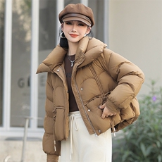现货新款冬装2024年韩版纯色休闲新90绒白鸭绒羽绒服，女装羽绒服，琦鑫阁（原依鑫阁）
