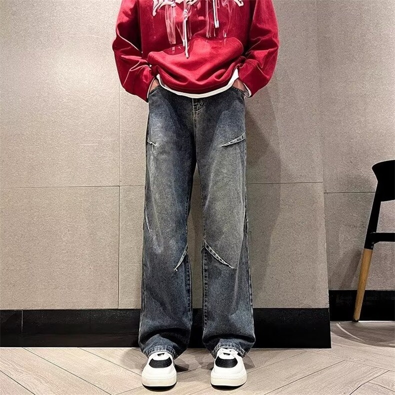 日系原宿潮流时尚气质百搭新款简约牛仔长裤NK502-P50，男装休闲裤，星座208-5