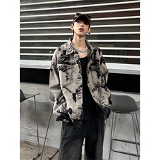 【自家图大货5000件】美式牛仔外套扎染牛仔衣高街夹克NT521P75，男装工装外套，星座301D-2(原星座1004-1）