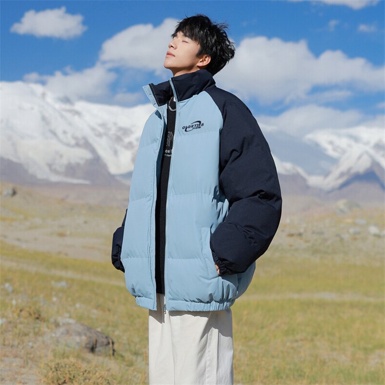 现货抖音得物可供视频三防加厚羽绒拼接棉衣外套面包棉服86631,男装棉衣,电商A486