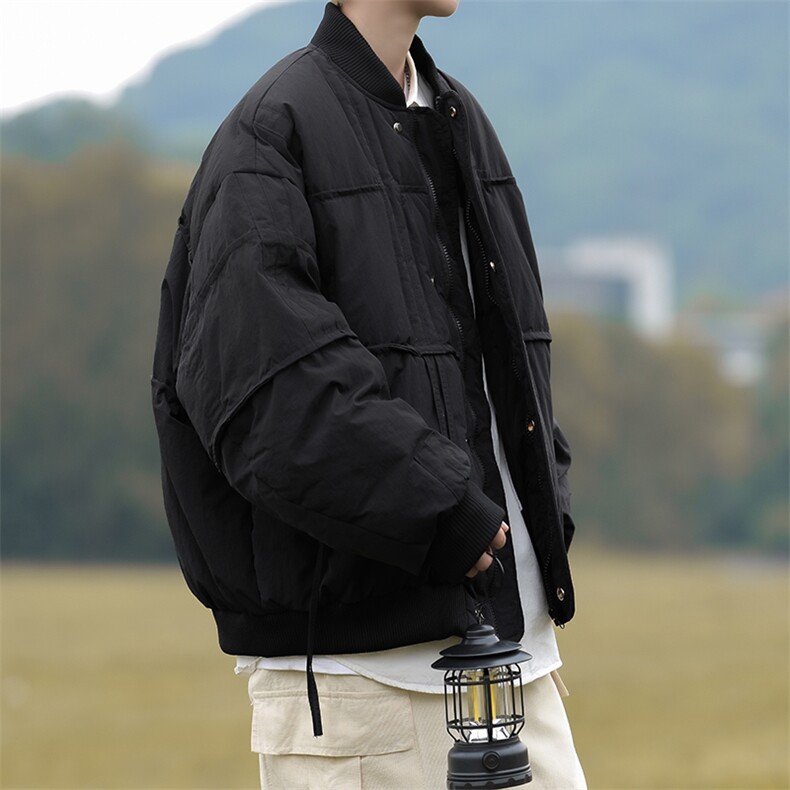 棒球领棉服男短款棉袄日系男生保暖棉衣外套M063-P98图片